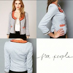 Free People "My Fair Lady" beaded striped jacket